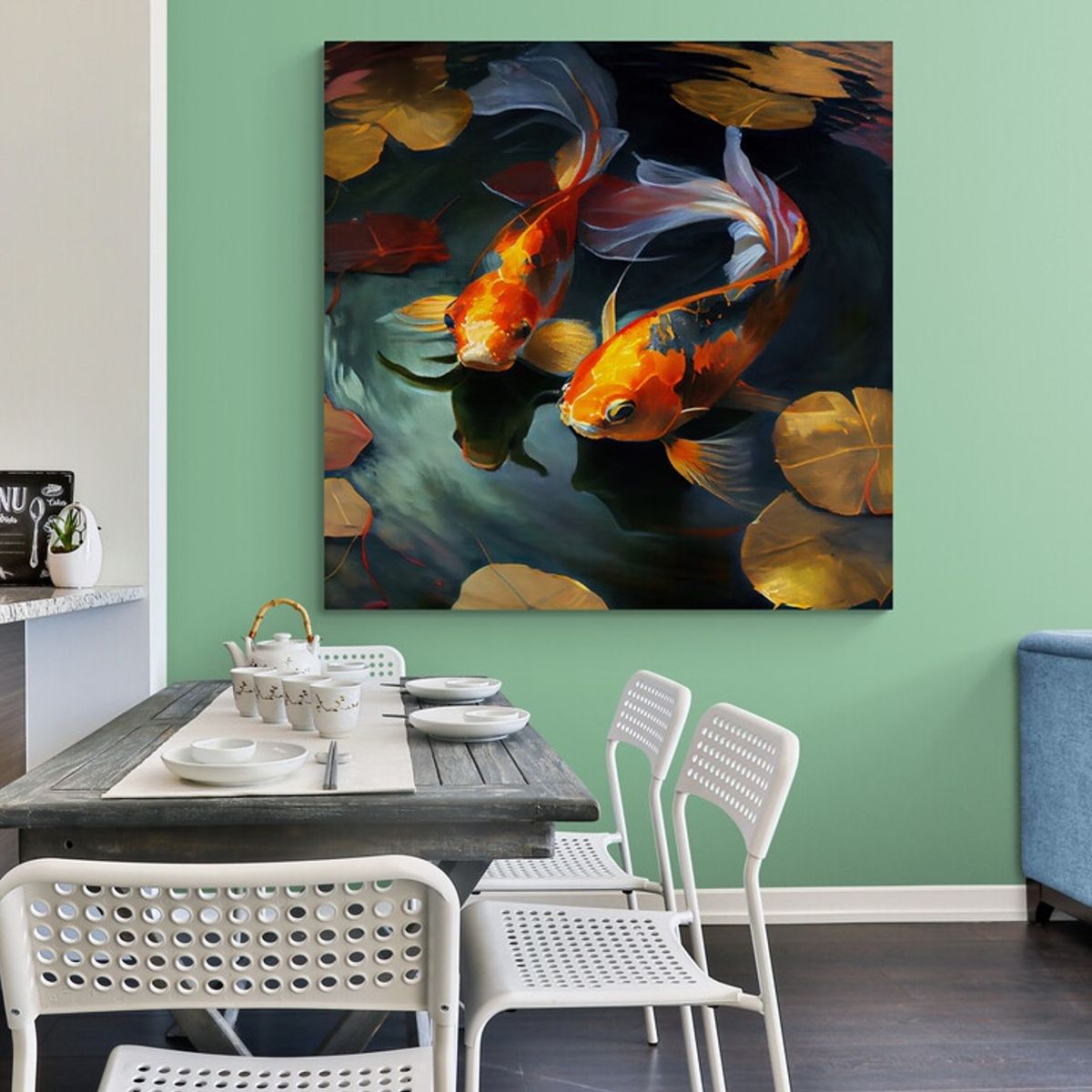 TAYRONA STORE - Cuadro En Lienzo Para Comedor Pes Koi 013 60x60cm