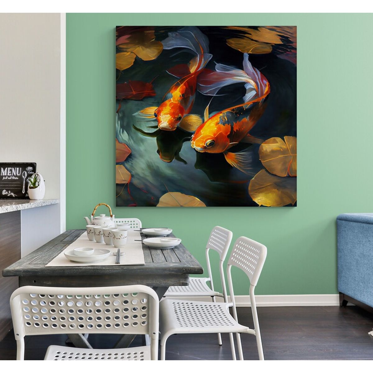 TAYRONA STORE - Cuadro En Lienzo Para Comedor Pes Koi 013 60x60cm