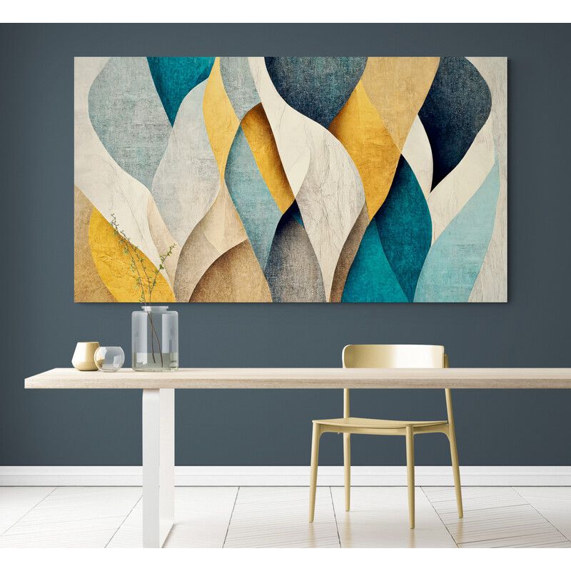 TAYRONA STORE - Cuadro En Lienzo Para Comedor Abstracto Colores 234 150x85cm