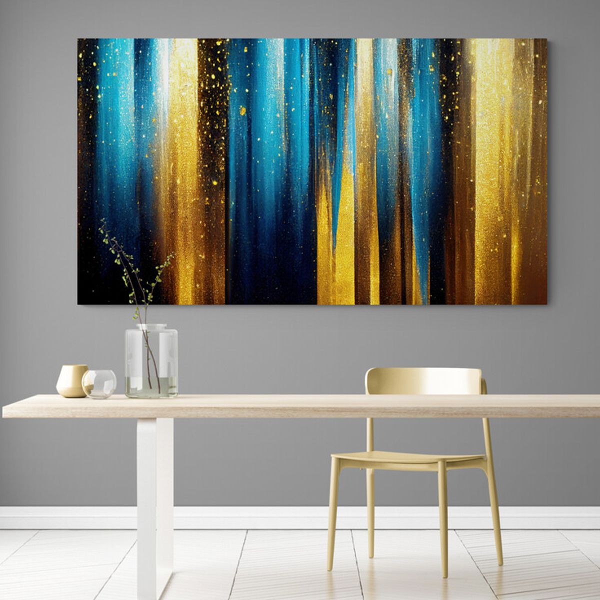 TAYRONA STORE - Cuadro En Lienzo Para Comedor Abstracto Colores 237 150x85cm