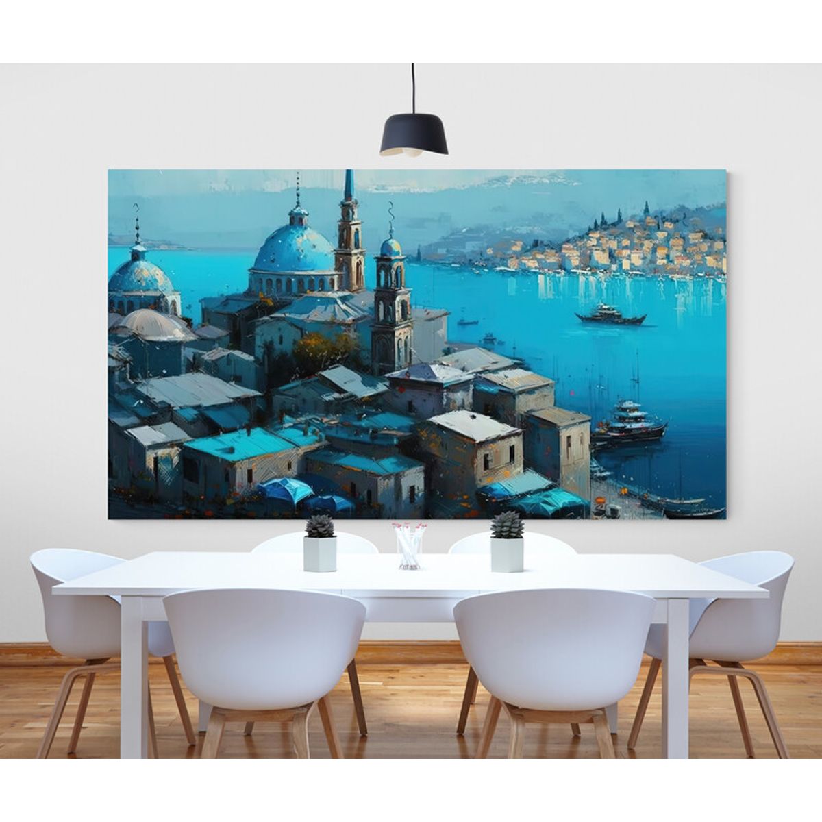 TAYRONA STORE - Cuadro Lienzo Para Comedor Mezquita Pintura Ciudad 163 80x45cm