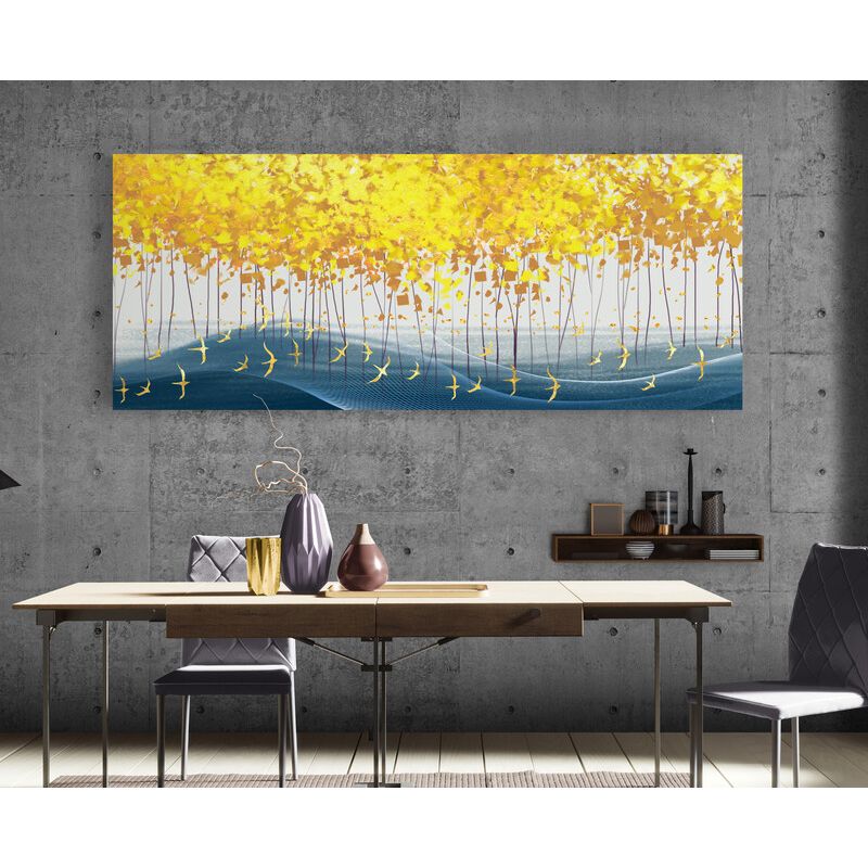 TAYRONA STORE - Cuadro En Lienzo Para Comedor Arbol Diseño Minimalista 492 100x40cm