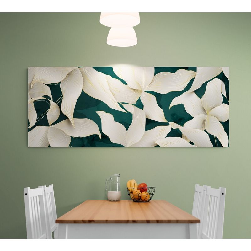 TAYRONA STORE - Cuadro En Lienzo Para Comedor Hojas 177 100x40cm