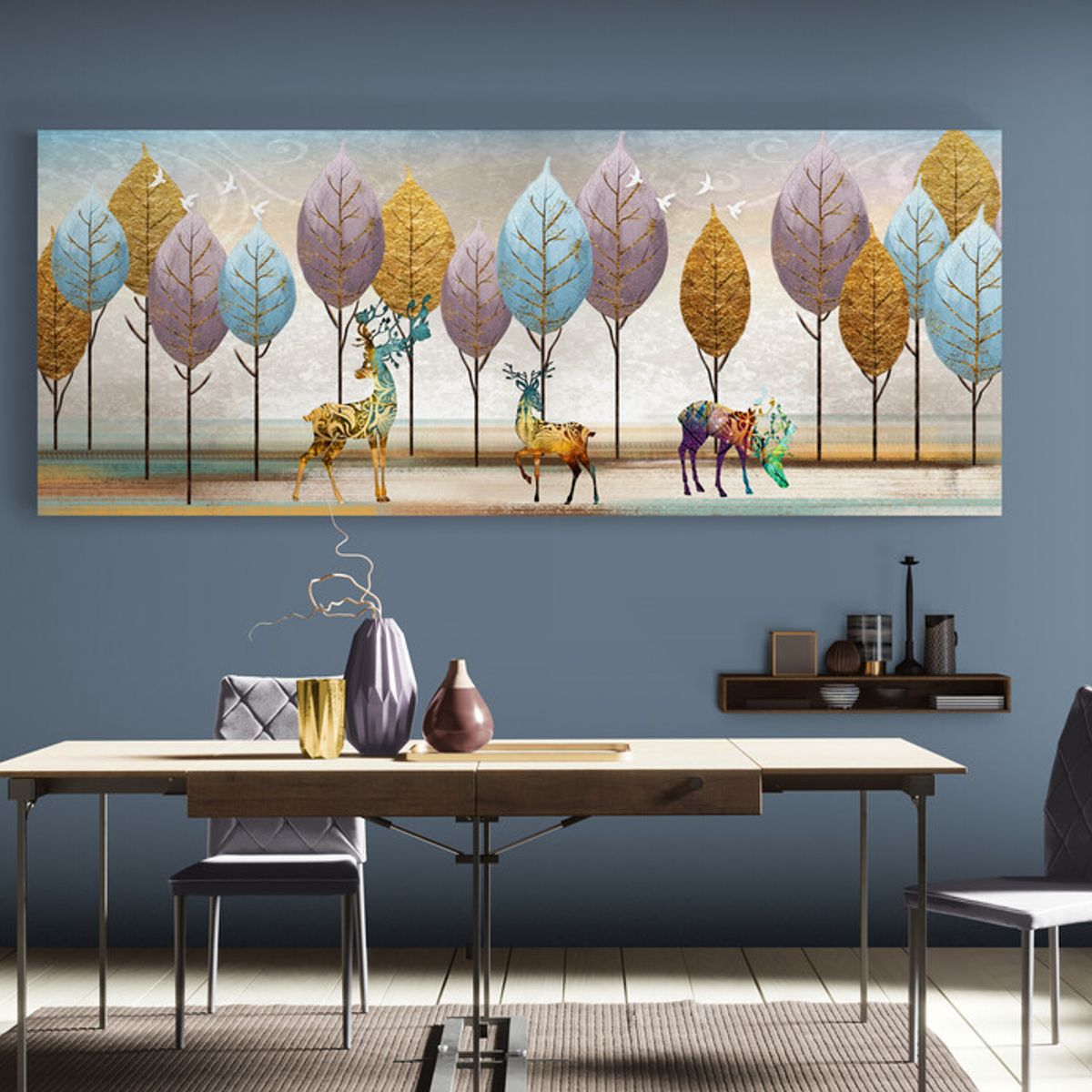 TAYRONA STORE - Cuadro En Lienzo Para Comedor Diseño Minimalista 526 125x50cm