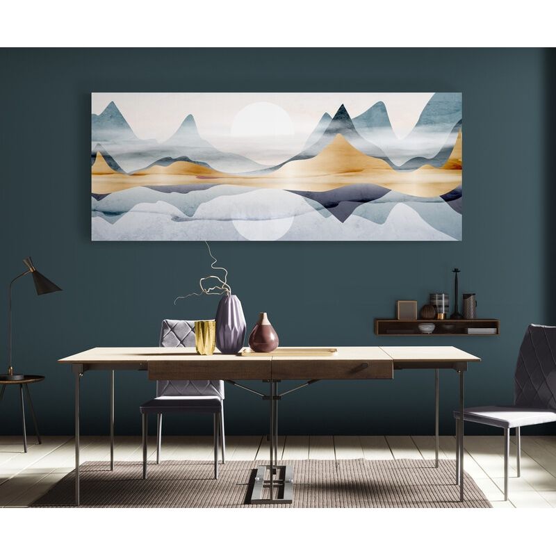 TAYRONA STORE - Cuadro En Lienzo Para Comedor Montañas Minimalistas 009 100x40cm