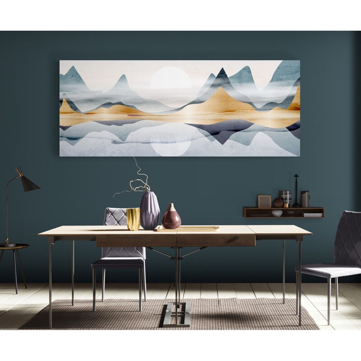 TAYRONA STORE - Cuadro En Lienzo Para Comedor Montañas Minimalistas 009 175x70cm