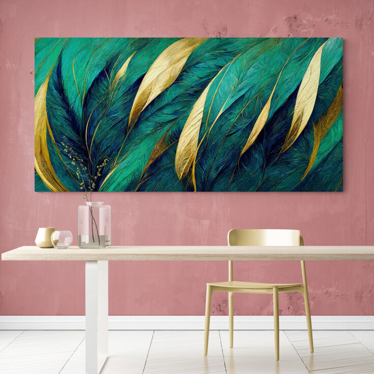 TAYRONA STORE - Cuadro En Lienzo Para Comedor Abstracto Colores 237 150x70cm