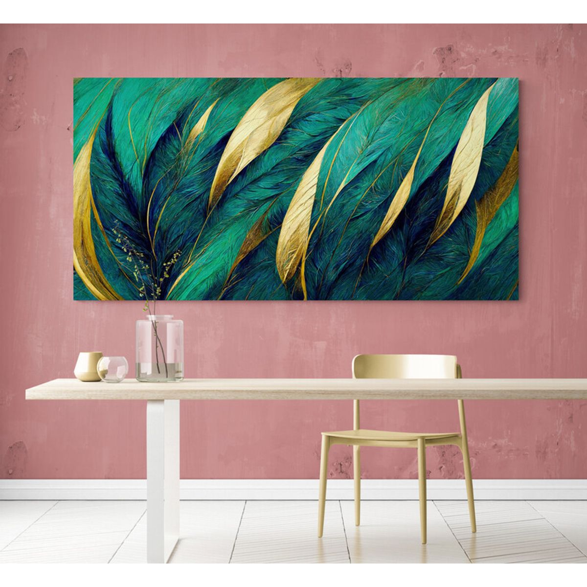 TAYRONA STORE - Cuadro En Lienzo Para Comedor Abstracto Colores 237 150x70cm