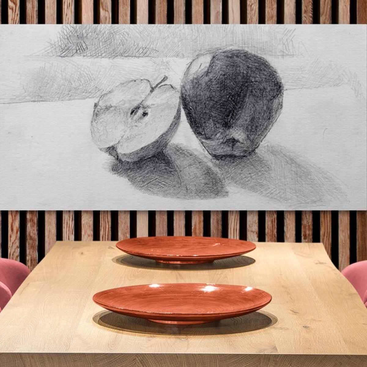 TAYRONA STORE - Cuadro En Lienzo Para Comedor Manzana Bodegon 224 130x60cm