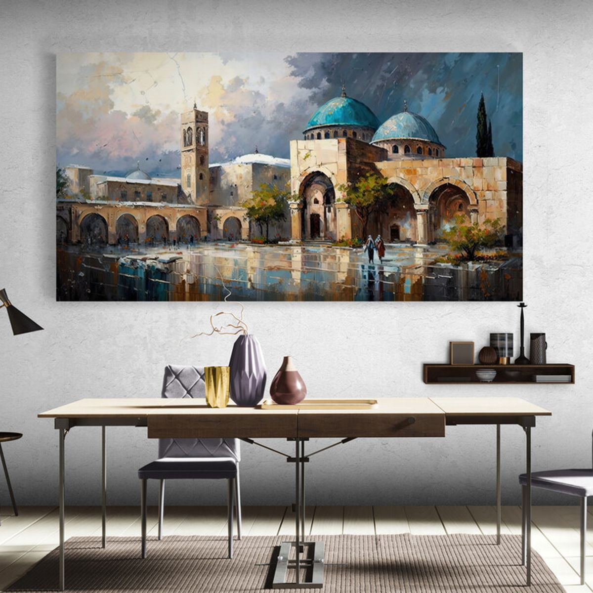 TAYRONA STORE - Cuadro En Lienzo Para Comedor Pintura Ciudad 239 110x50cm