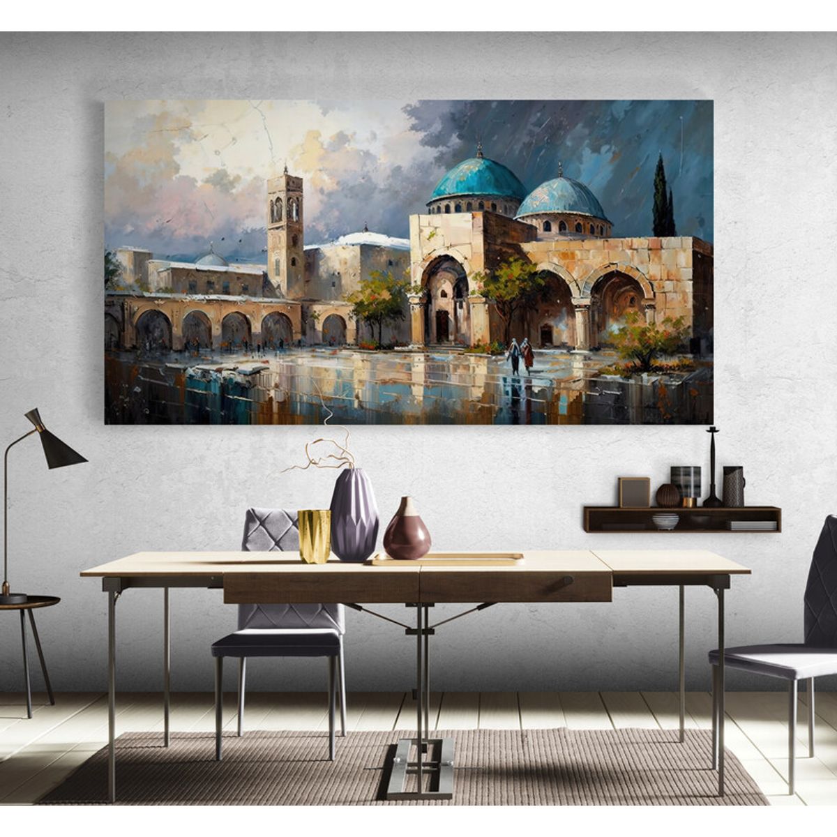 TAYRONA STORE - Cuadro En Lienzo Para Comedor Pintura Ciudad 239 110x50cm