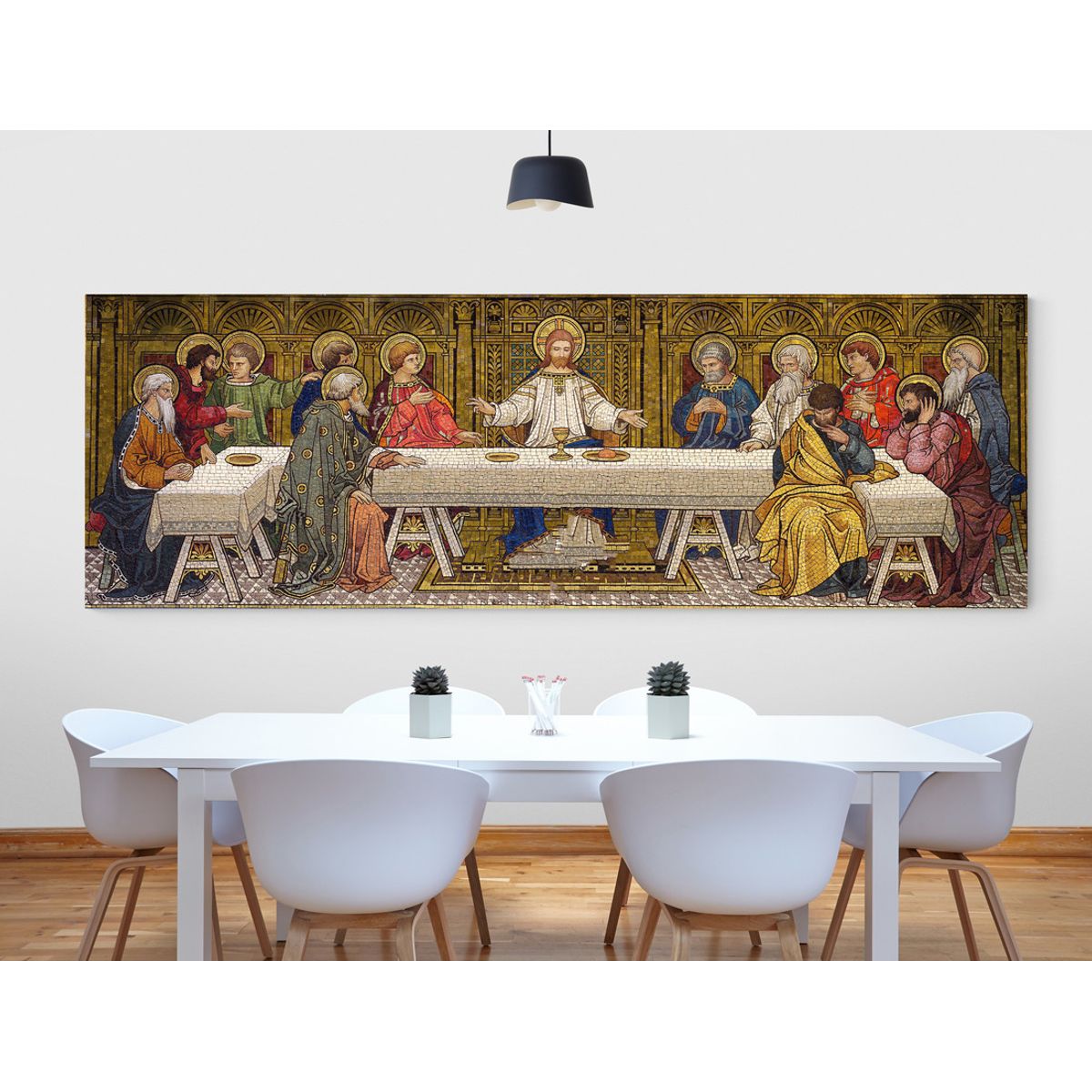 TAYRONA STORE - Cuadro Lienzo Religion Jesus Cristo Ultima Cena 095 120x40cm