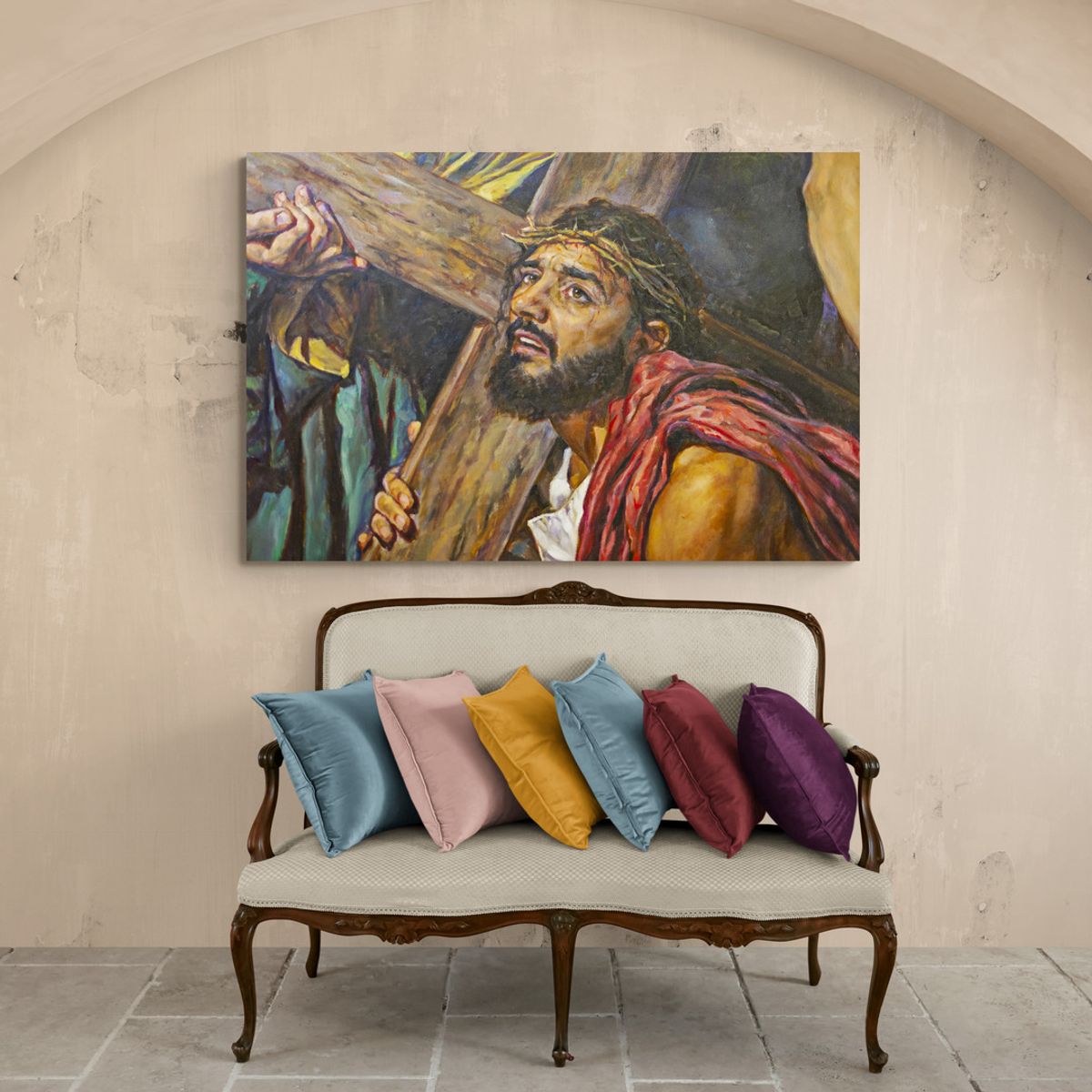 TAYRONA STORE - Cuadro En Lienzo Religioso Jesus Cristo 100 120x80cm