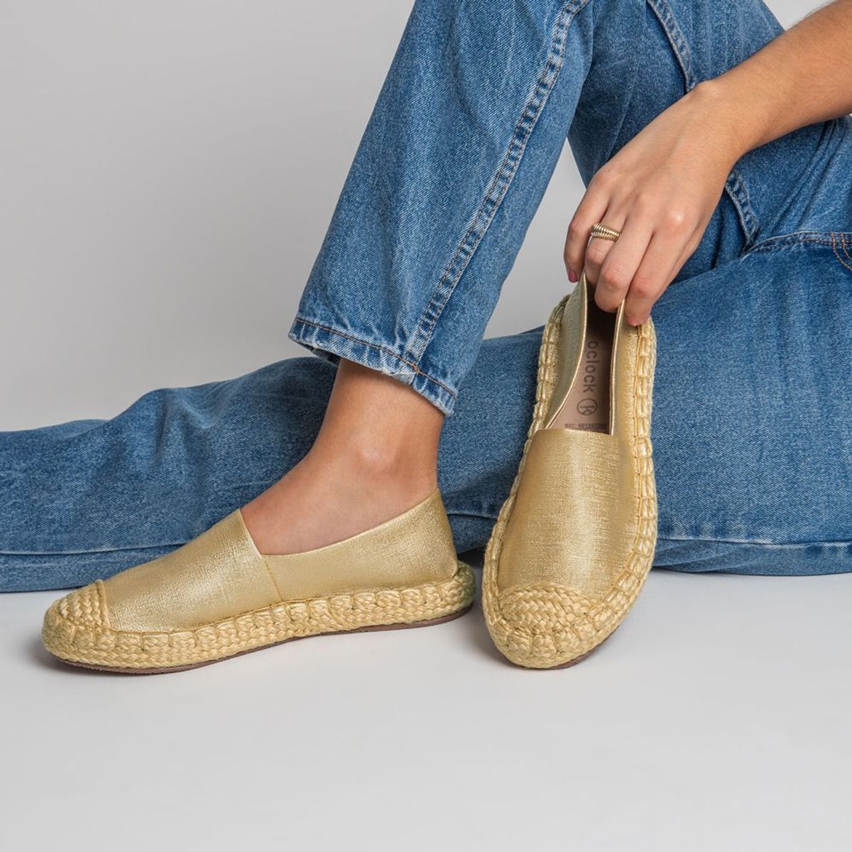 OCLOCK - Espadrilles para mujer Dorado carla