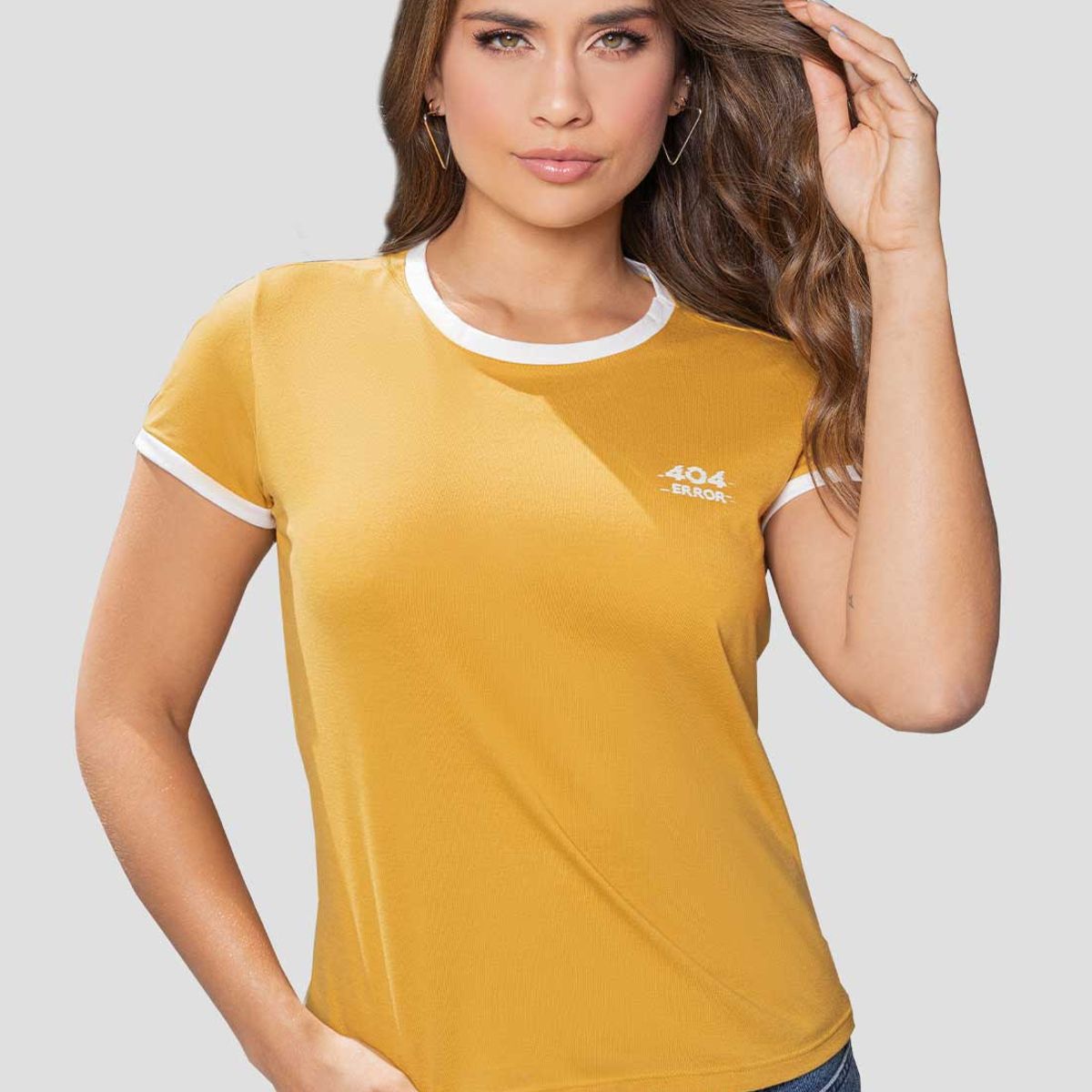 ATYPICAL - Camiseta Mujer Mostaza Atypical 834