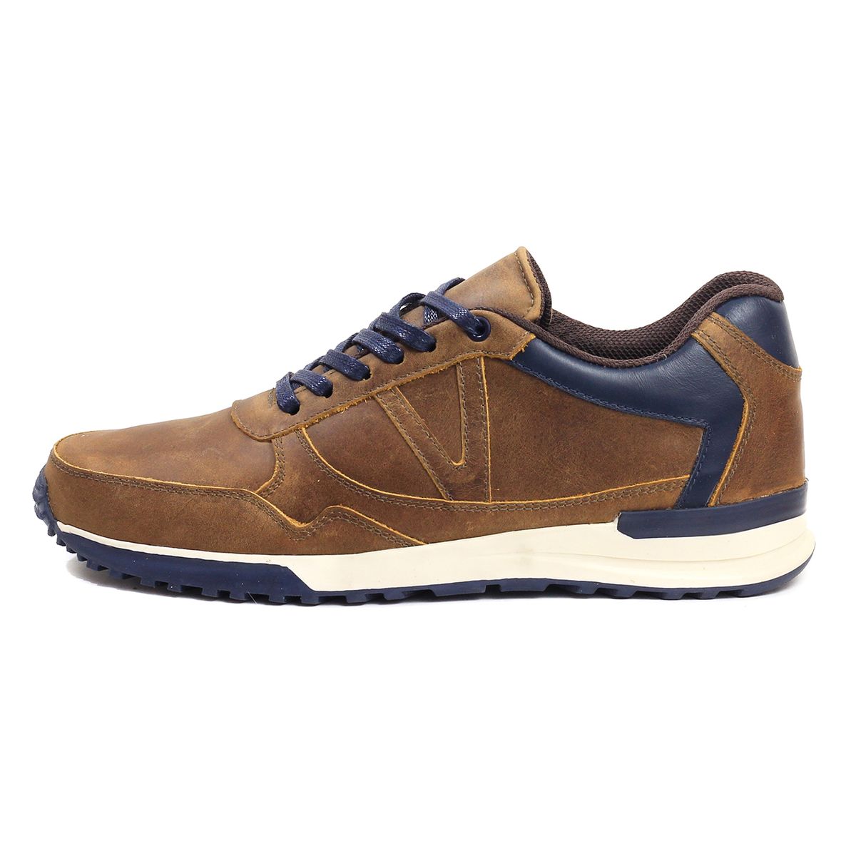 VIAR - Tenis en Cuero Para Hombre VIAR Freddy Miel x Azul