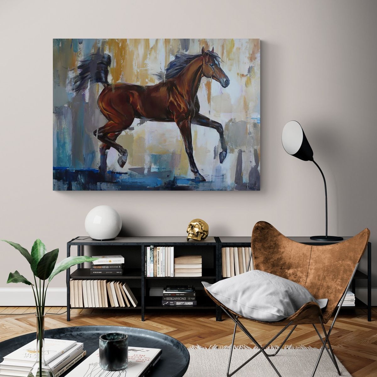 TAYRONA STORE - Cuadro En Lienzo Para La Sala Caballos 112 135x100cm