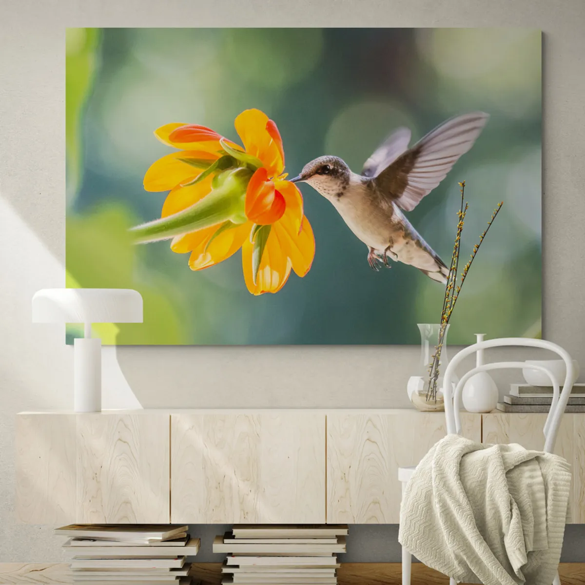 TAYRONA STORE - Cuadro En Lienzo Para La Sala Colibri 026 100x70cm