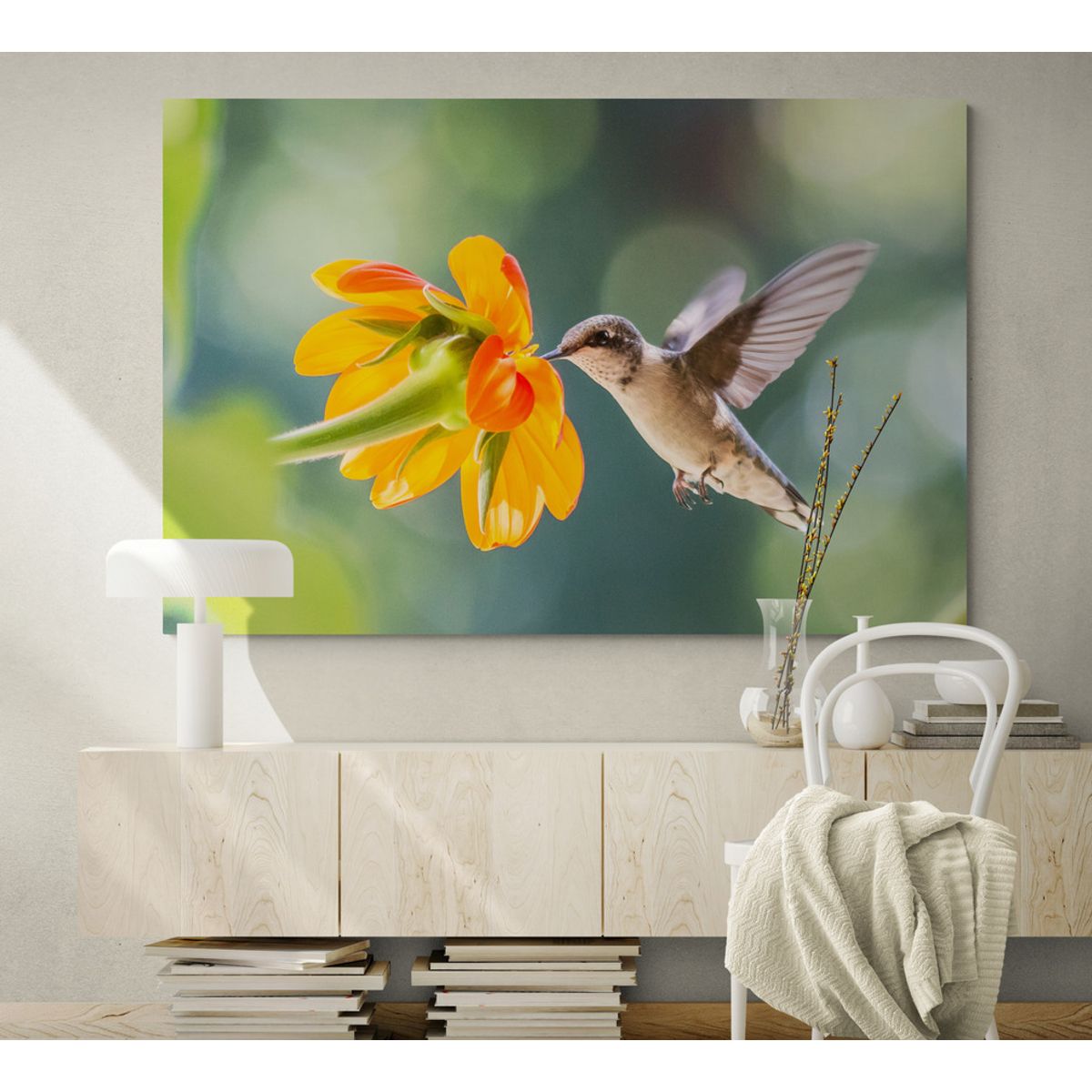 TAYRONA STORE - Cuadro En Lienzo Para La Sala Colibri 026 100x70cm