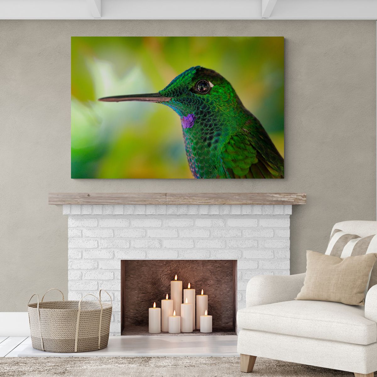 TAYRONA STORE - Cuadro En Lienzo Para La Sala Colibri 033 100x70cm.