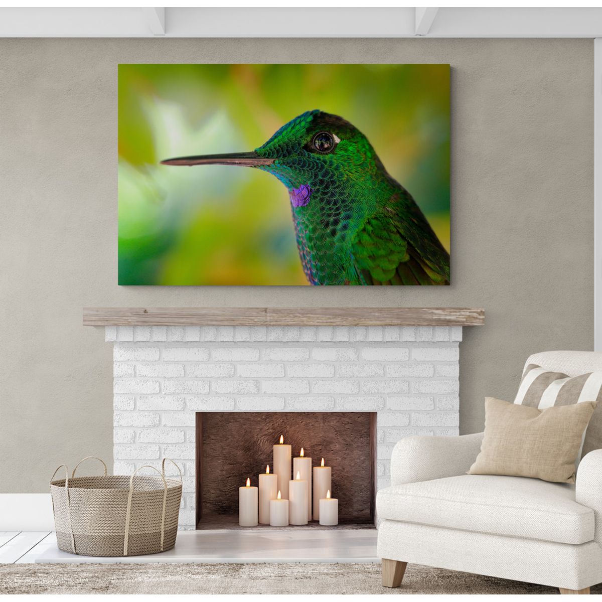 TAYRONA STORE - Cuadro En Lienzo Para La Sala Colibri 033 100x70cm.