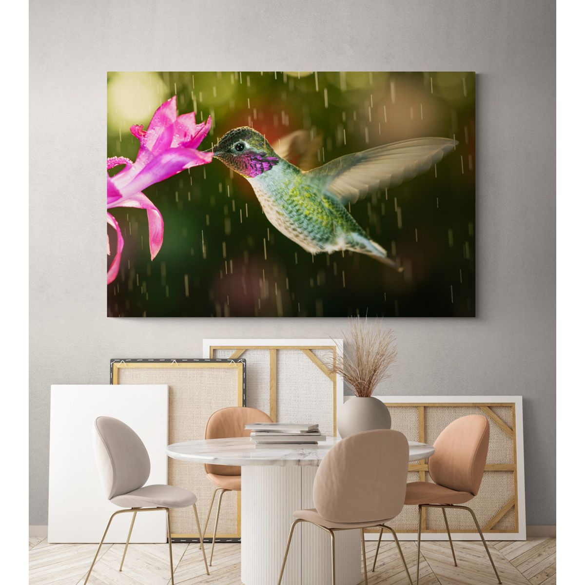 TAYRONA STORE - Cuadro En Lienzo Para La Sala Colibri 049 100x70cm.