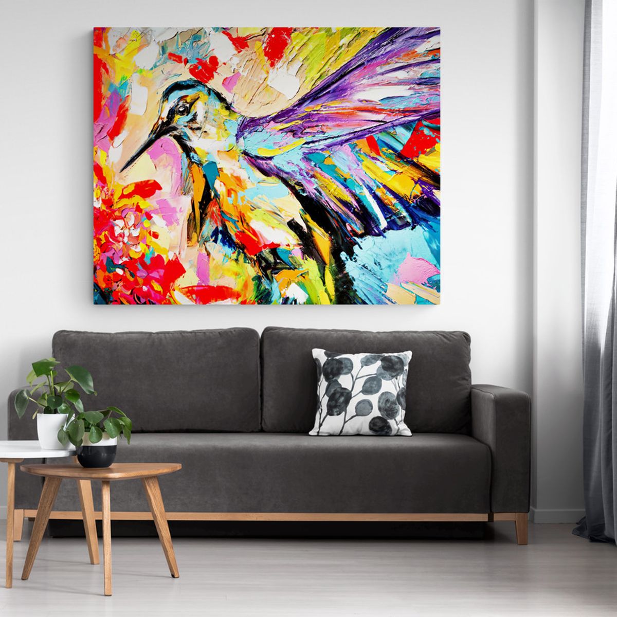 TAYRONA STORE - Cuadro En Lienzo Para La Sala Colibri 072 50x40cm