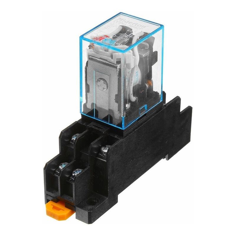 GENERICO - Relé Industrial 12v 8 Pines Con Base Riel Dim Ly2nj Hh62p