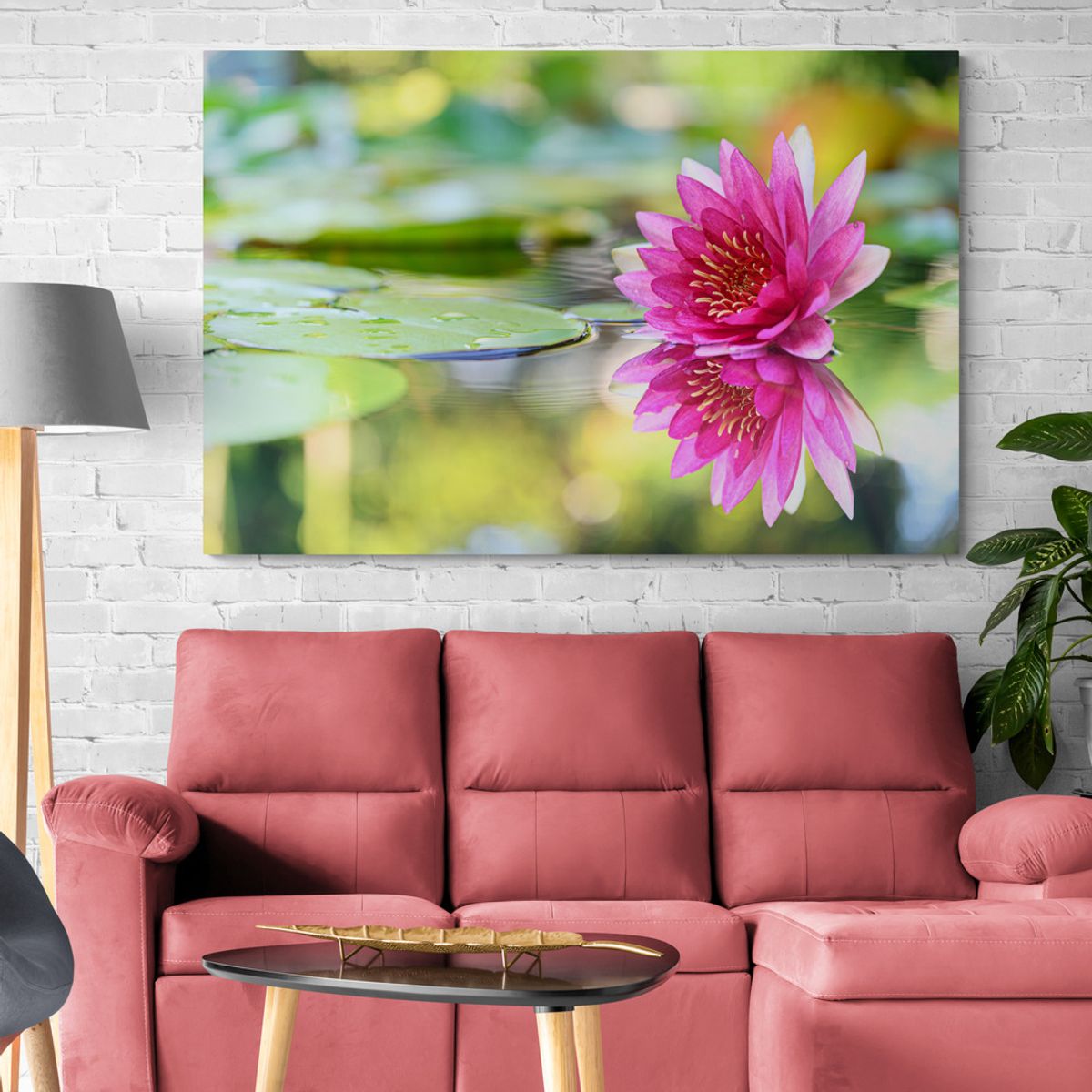 TAYRONA STORE - Cuadro En Lienzo Para La Sala Flor De Loto 031 100x70cm