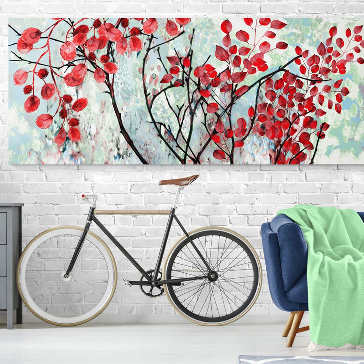 TAYRONA STORE - Cuadro En Lienzo Para La Sala Arbol Colores 05 150x60cm