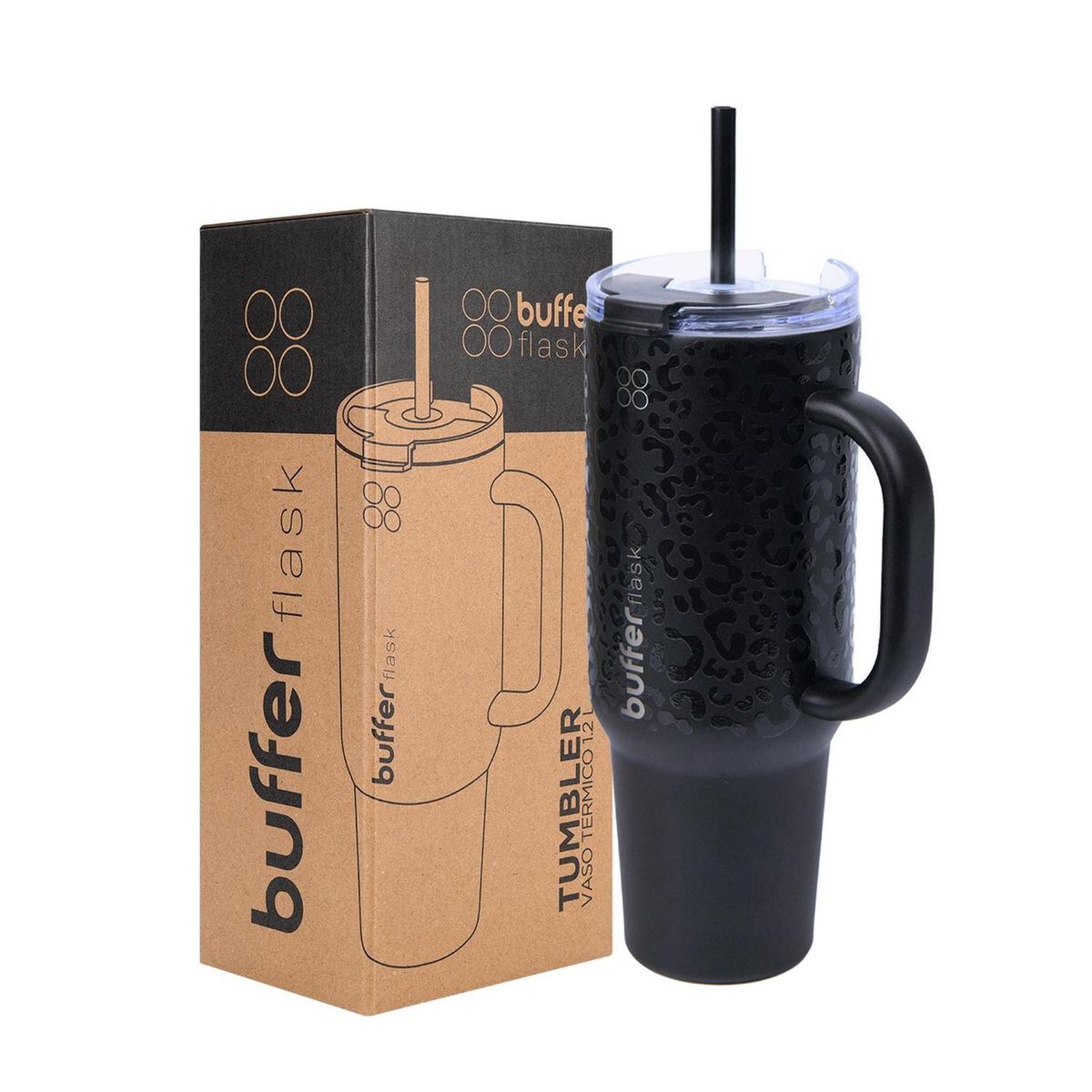 BUFFER FLASK - Termo para agua en Acero inoxidable 1,2l Buffer - Negro-.