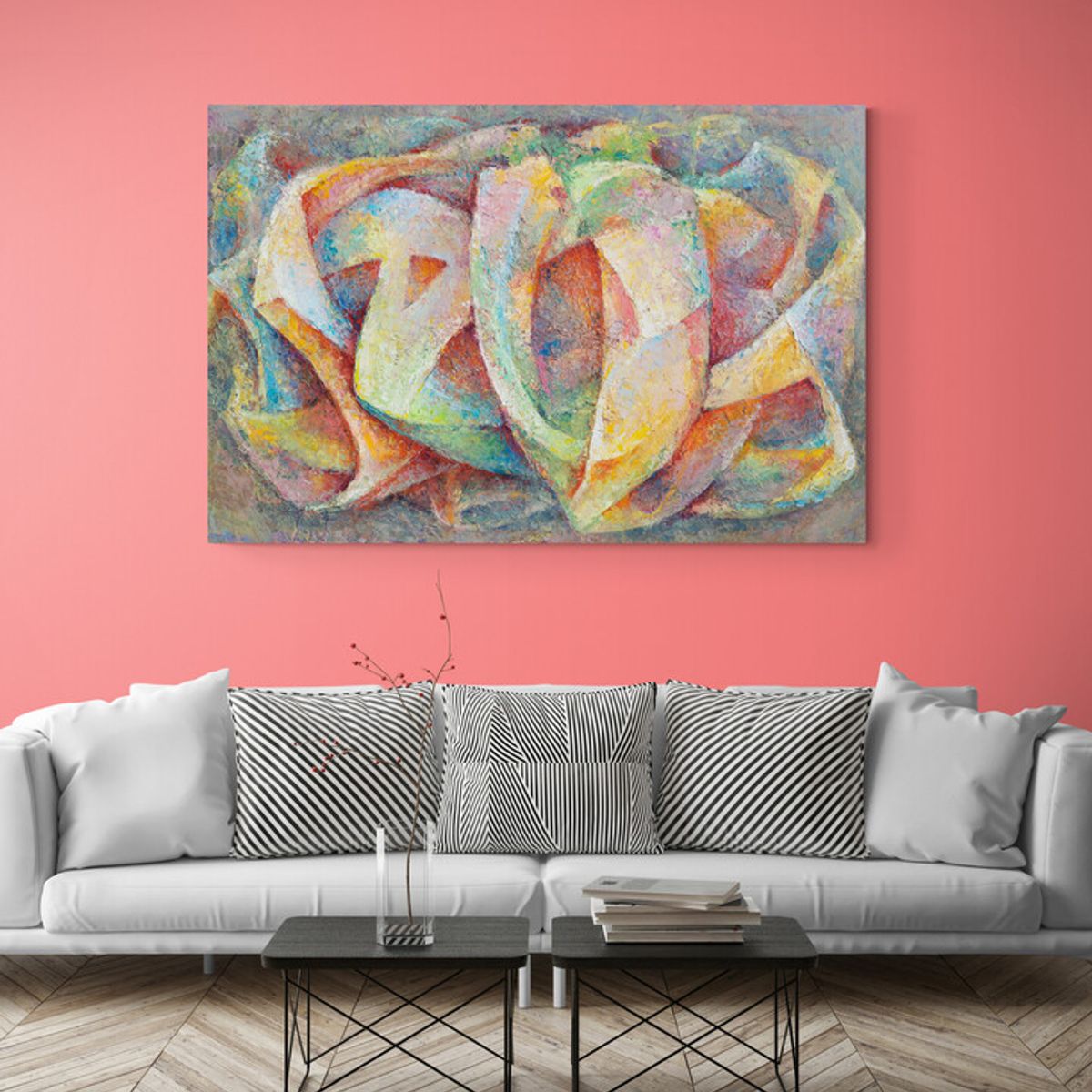 TAYRONA STORE - Cuadro En Lienzo Para La Sala Abstracto 365 150x100cm