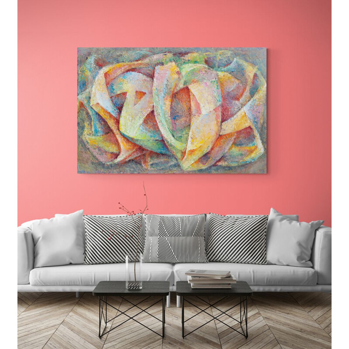TAYRONA STORE - Cuadro En Lienzo Para La Sala Abstracto 365 150x100cm