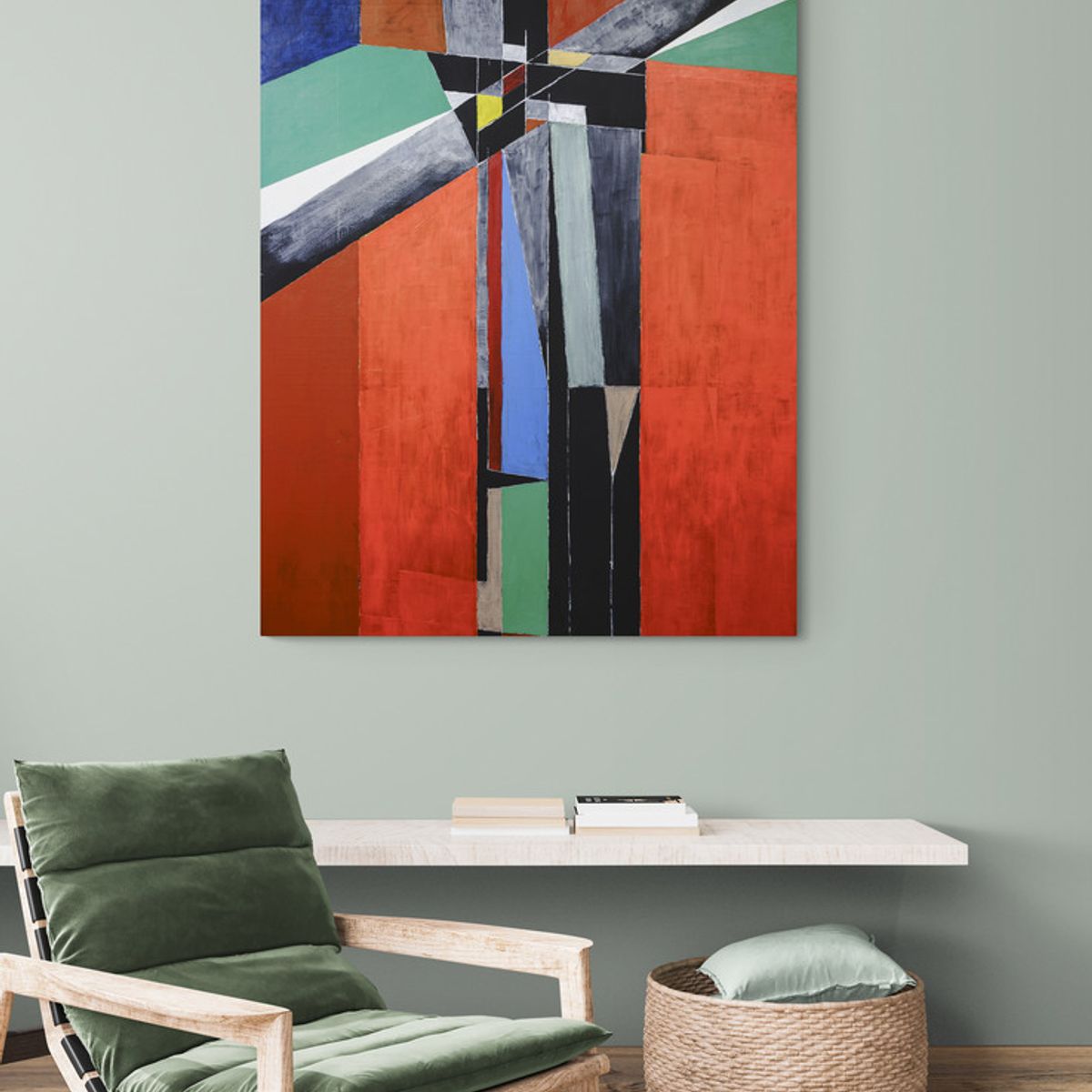 TAYRONA STORE - Cuadro En Lienzo Para La Sala Abstracto Colores 268 30x40cm