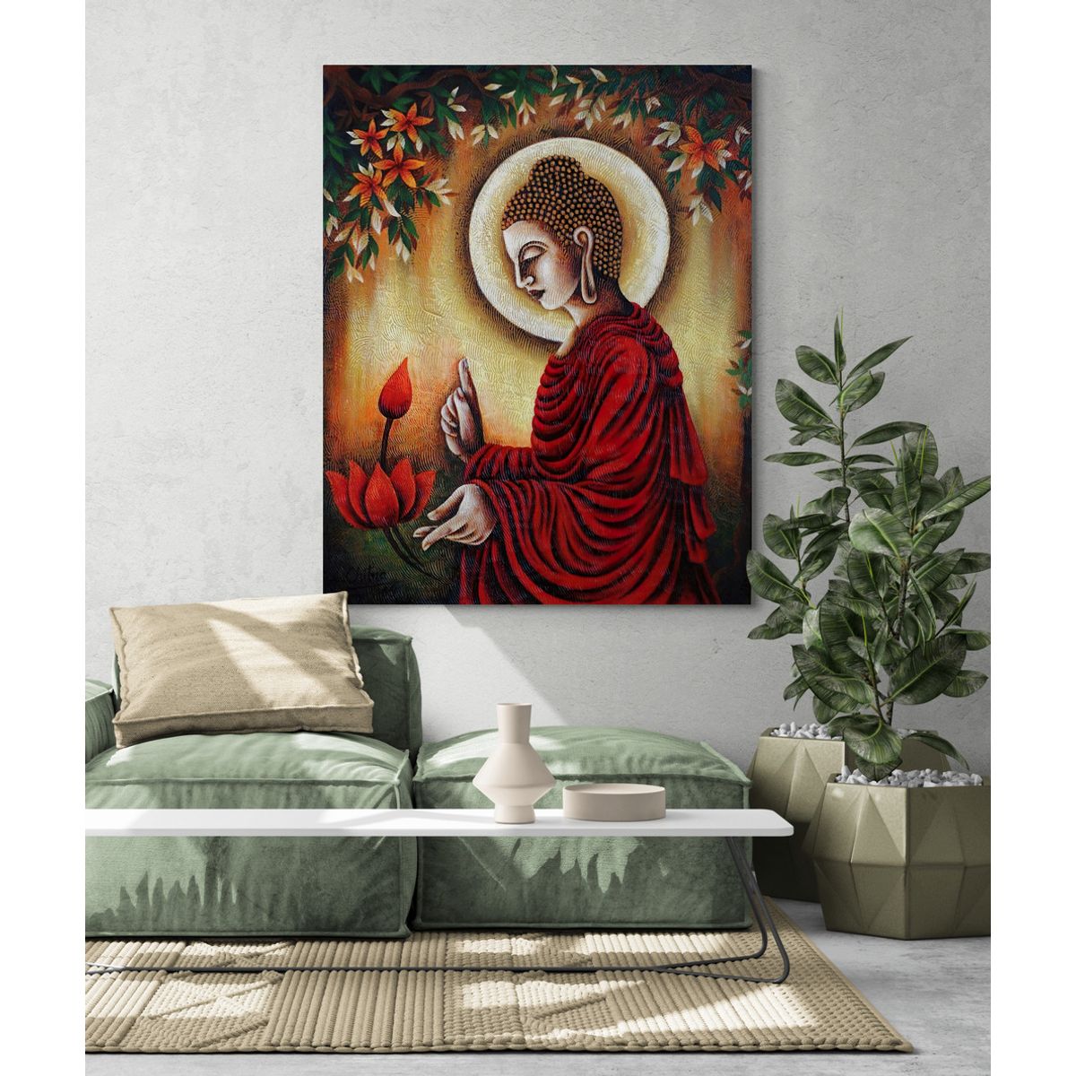 TAYRONA STORE - Cuadro En Lienzo Para La Sala Budda 144 60x75cm