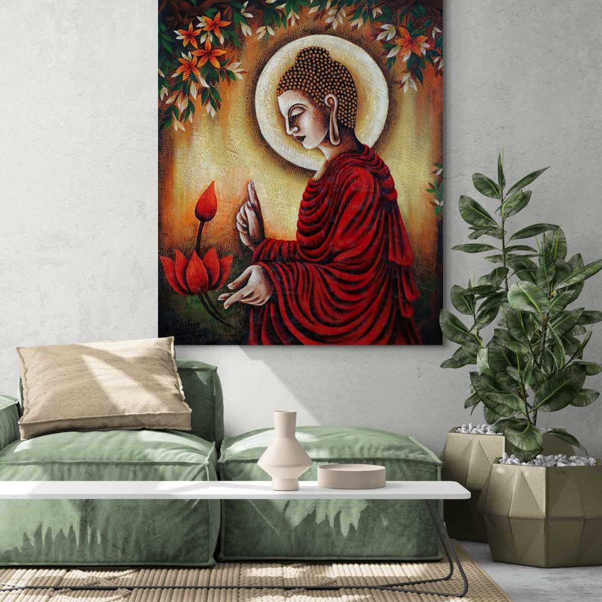 TAYRONA STORE - Cuadro En Lienzo Para La Sala Budda 144 100x125cm