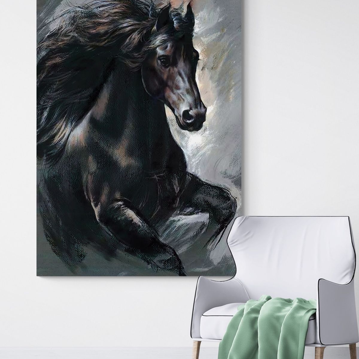TAYRONA STORE - Cuadro En Lienzo Para La Sala Caballos 103 35x50cm