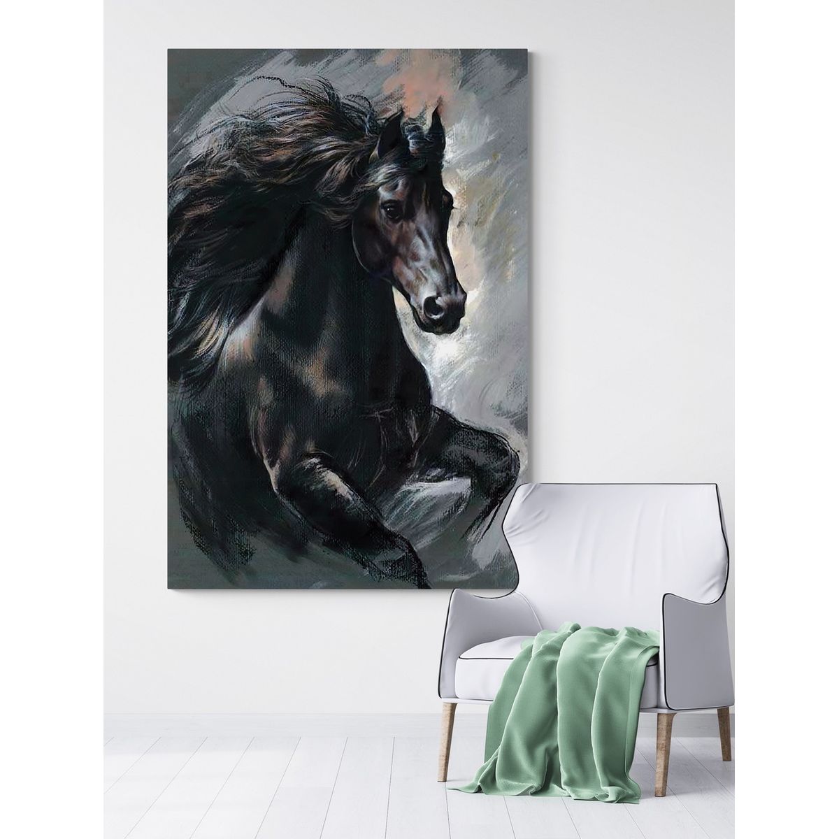 TAYRONA STORE - Cuadro En Lienzo Para La Sala Caballos 103 35x50cm