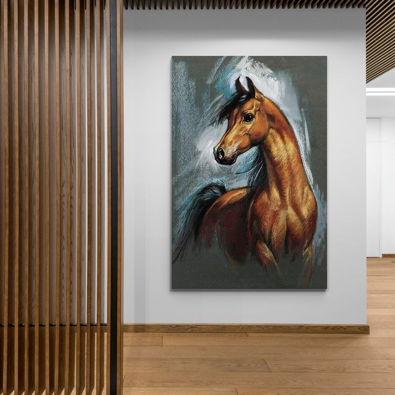 TAYRONA STORE - Cuadro En Lienzo Para La Sala Caballos 111 35x50cm
