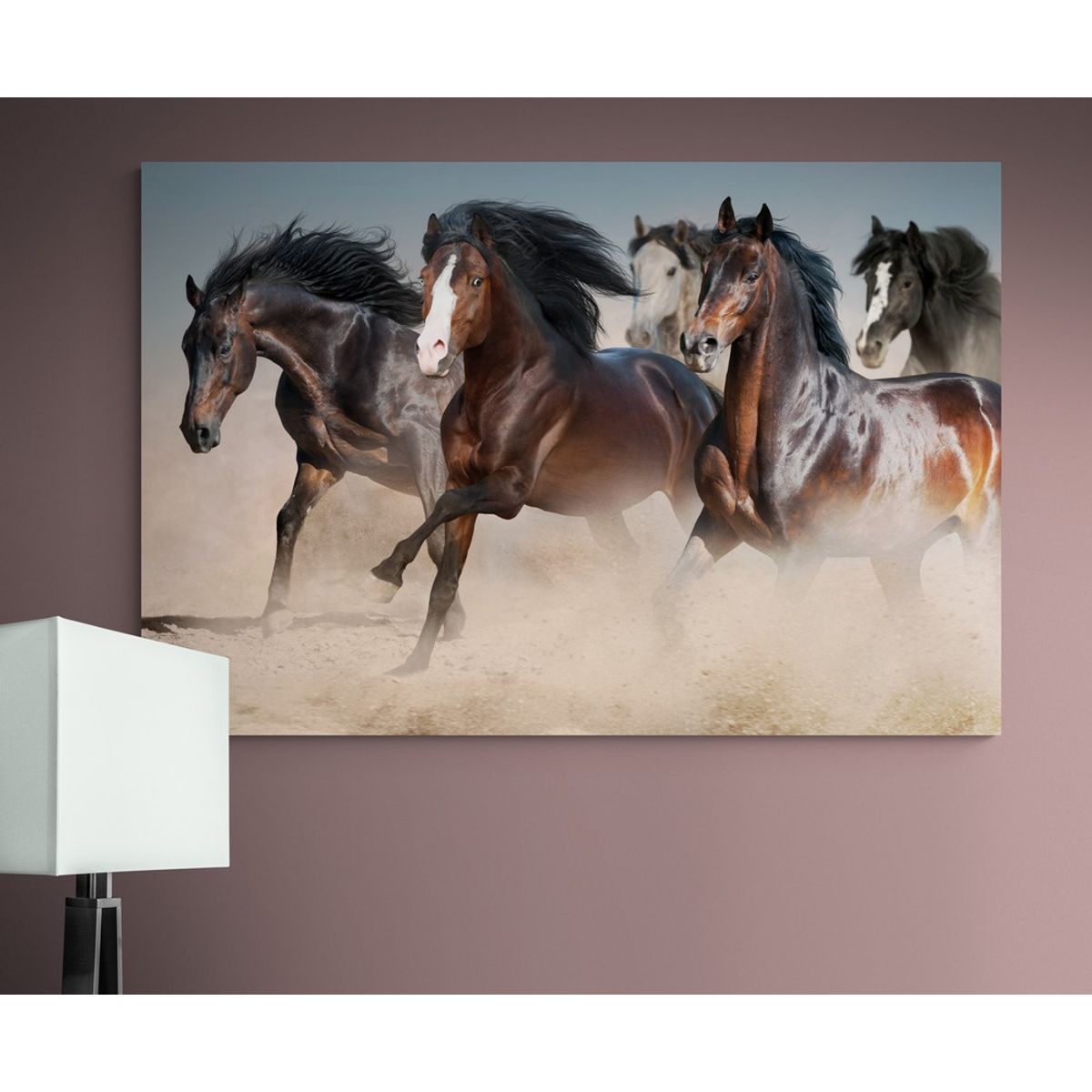 TAYRONA STORE - Cuadro En Lienzo Para La Sala Caballos 124 150x100cm