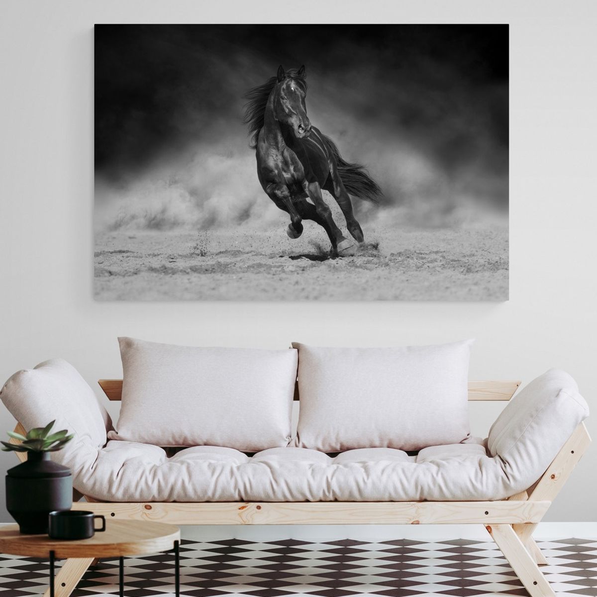 TAYRONA STORE - Cuadro En Lienzo Para La Sala Caballos 131 100x70cm