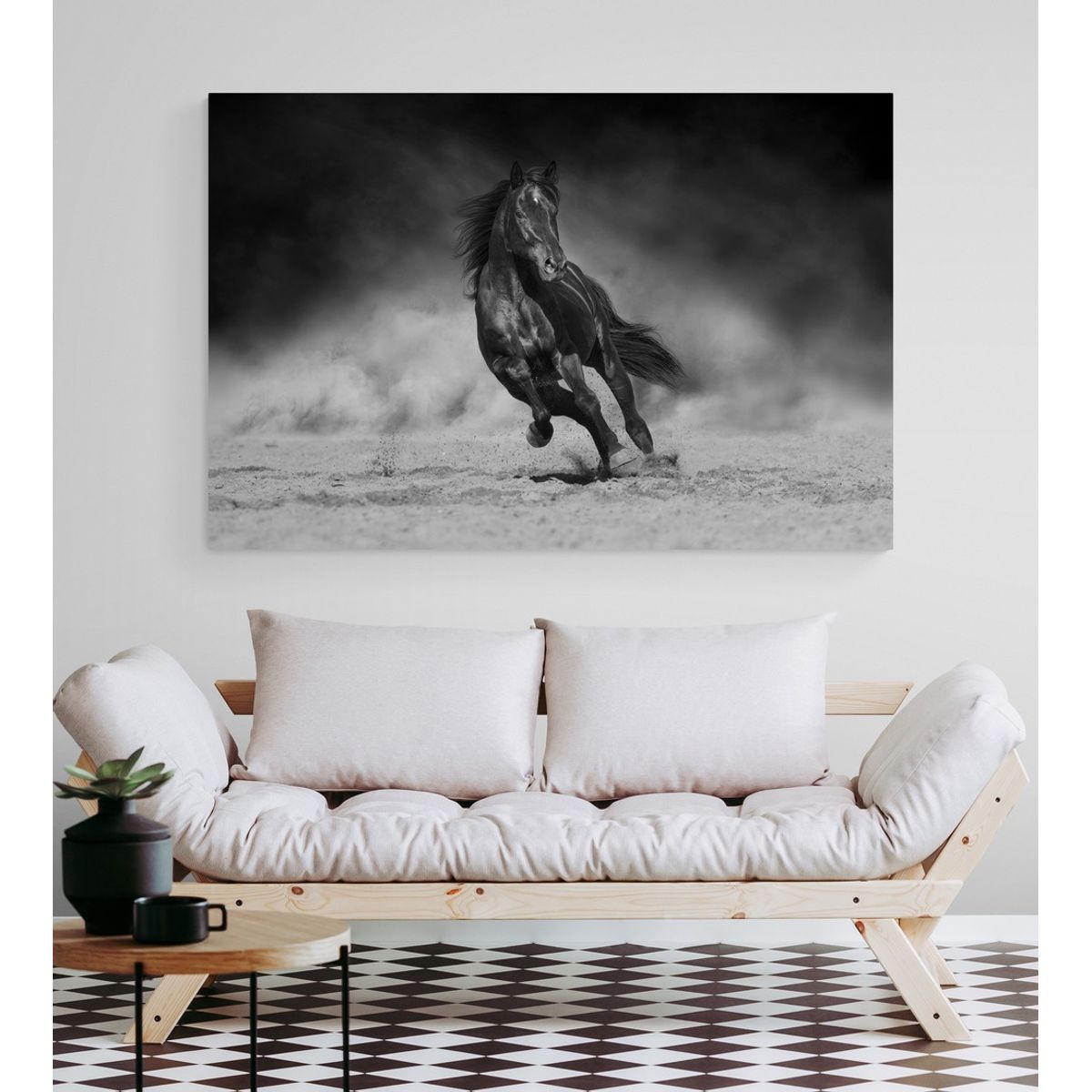 TAYRONA STORE - Cuadro En Lienzo Para La Sala Caballos 131 100x70cm