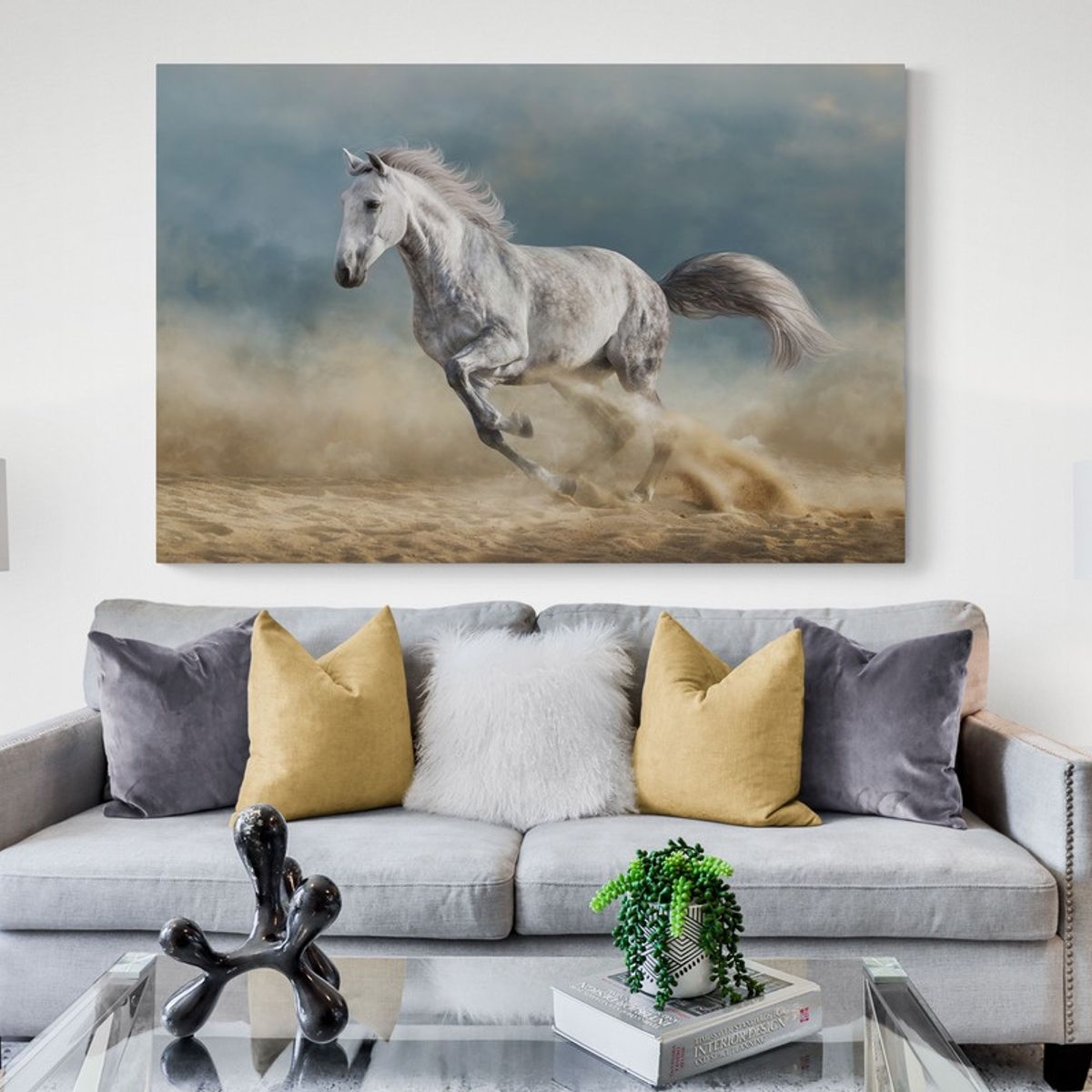 TAYRONA STORE - Cuadro En Lienzo Para La Sala Caballos 133 120x80cm