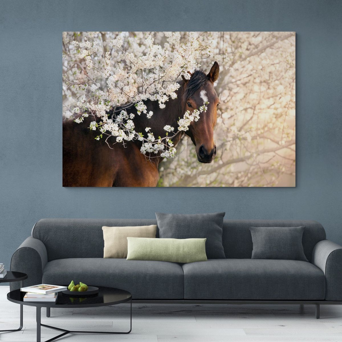 TAYRONA STORE - Cuadro En Lienzo Para La Sala Caballos 136 70x50cm