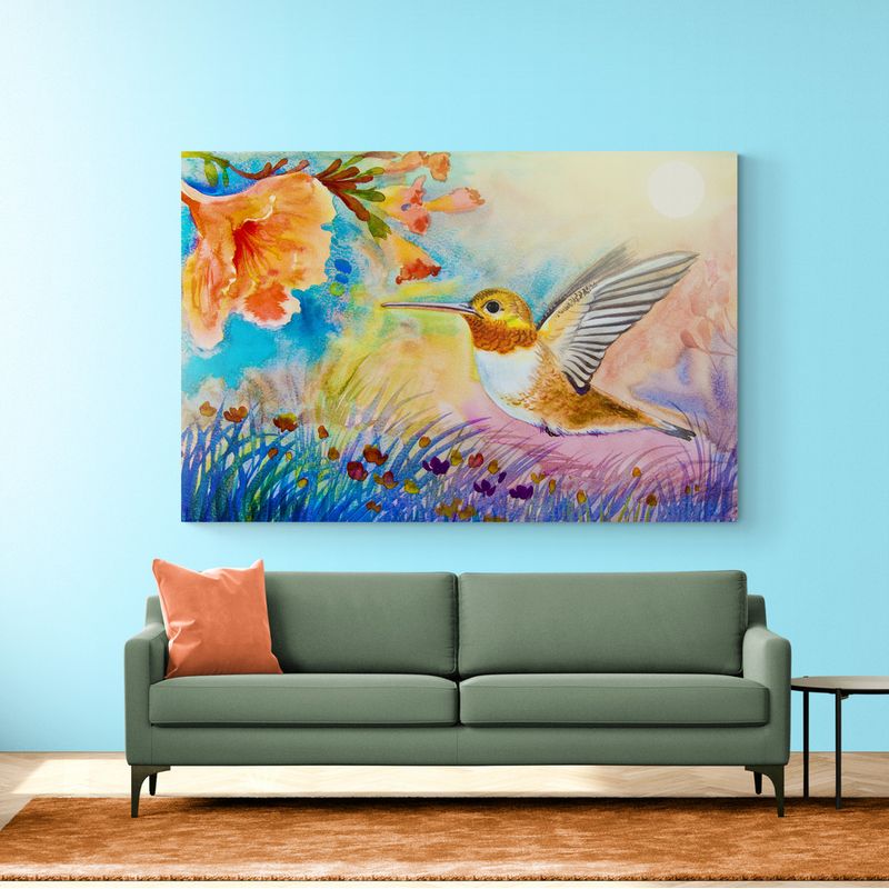 TAYRONA STORE - Cuadro En Lienzo Para La Sala Colibri 014 50x35cm