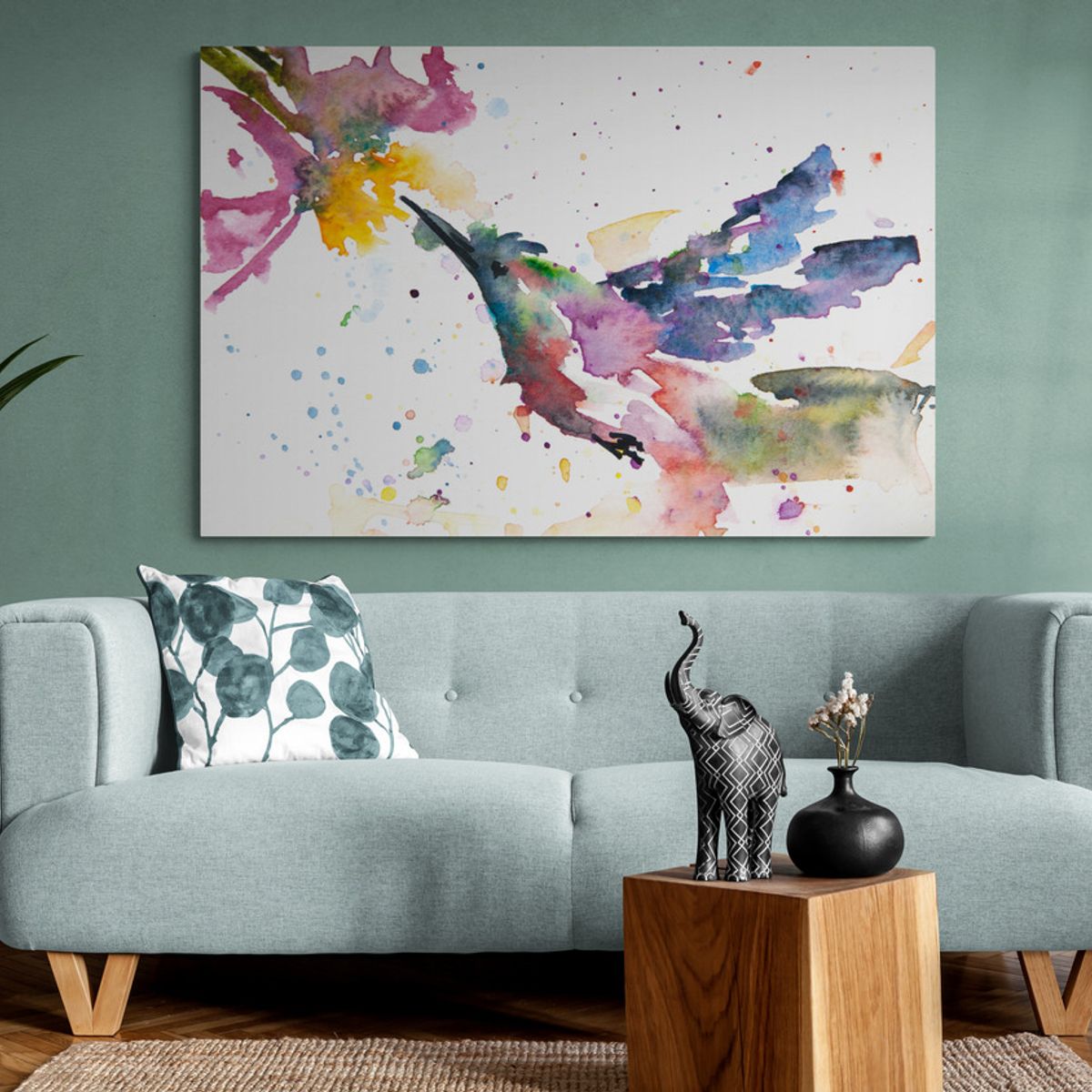 TAYRONA STORE - Cuadro En Lienzo Para La Sala Colibri 028 150x100cm