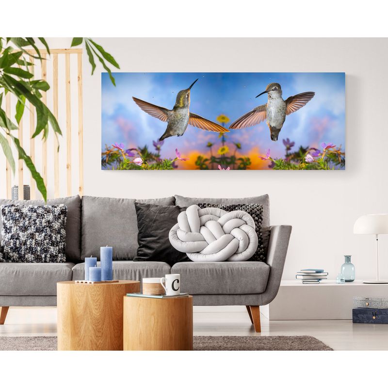TAYRONA STORE - Cuadro En Lienzo Para La Sala Colibri 038 100x40cm