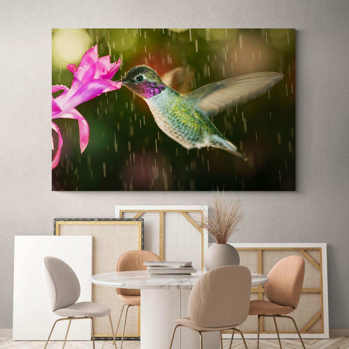 TAYRONA STORE - Cuadro En Lienzo Para La Sala Colibri 049 150x100cm