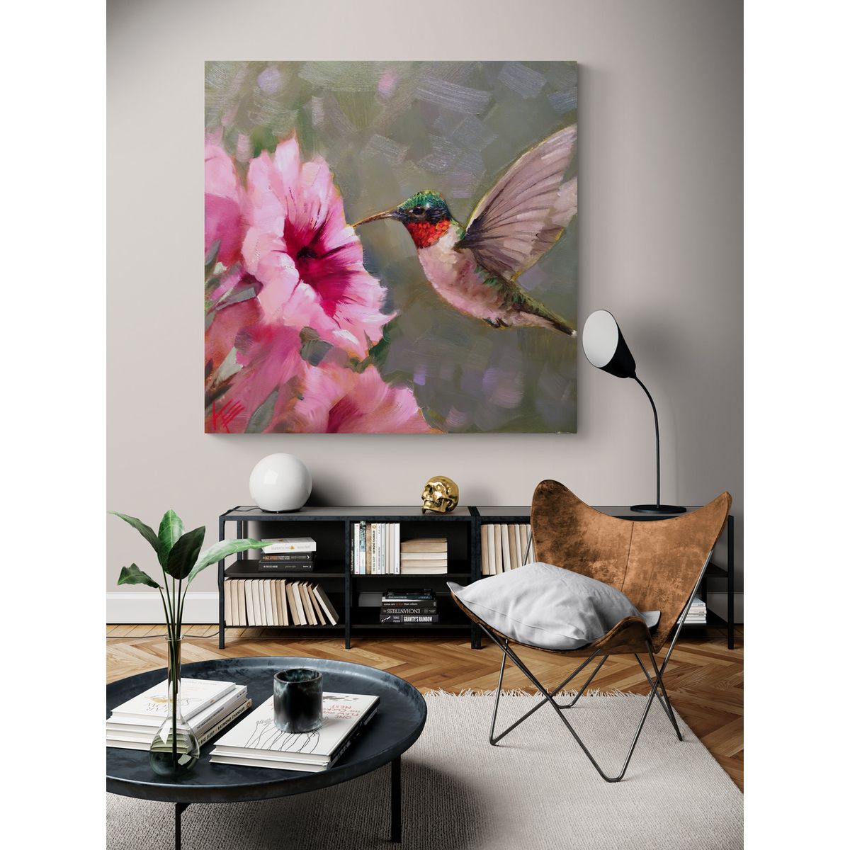TAYRONA STORE - Cuadro En Lienzo Para La Sala Colibri 061-1 120x120cm