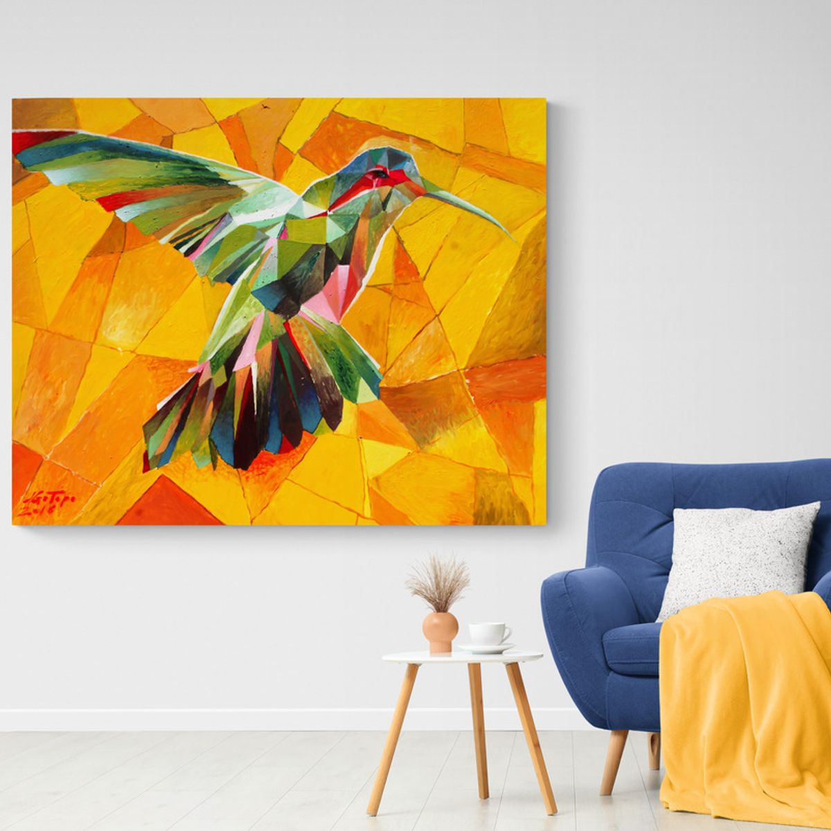 TAYRONA STORE - Cuadro En Lienzo Para La Sala Colibri 065 100x80cm